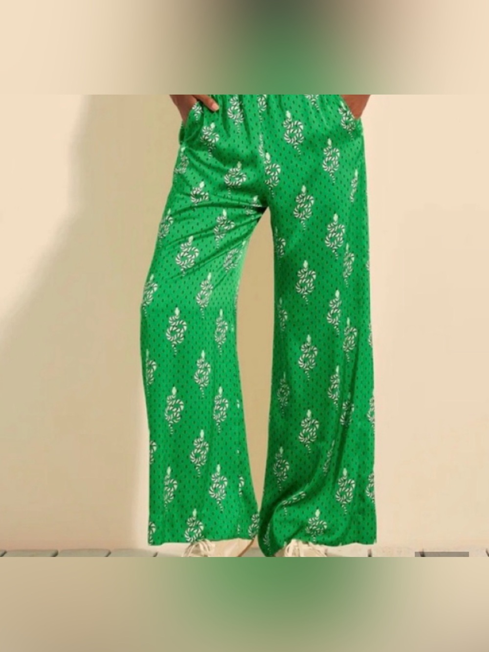 CABi Green Serpent Wide Leg Pant